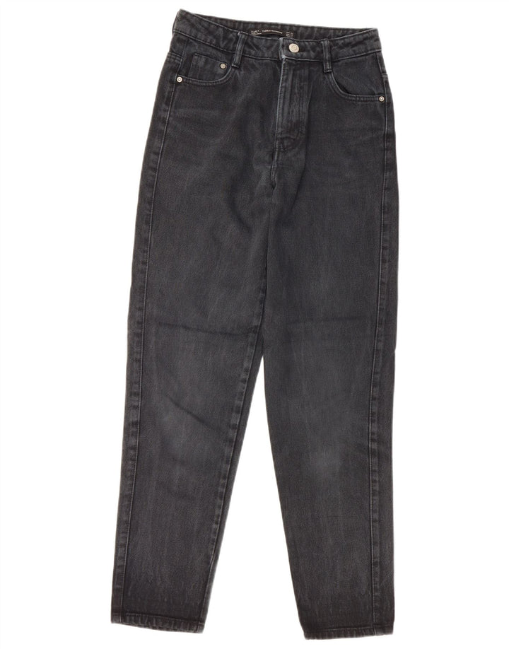 Blugi de damă cu talie înaltă ZARA EU 32 2XS W22 L26 Negri