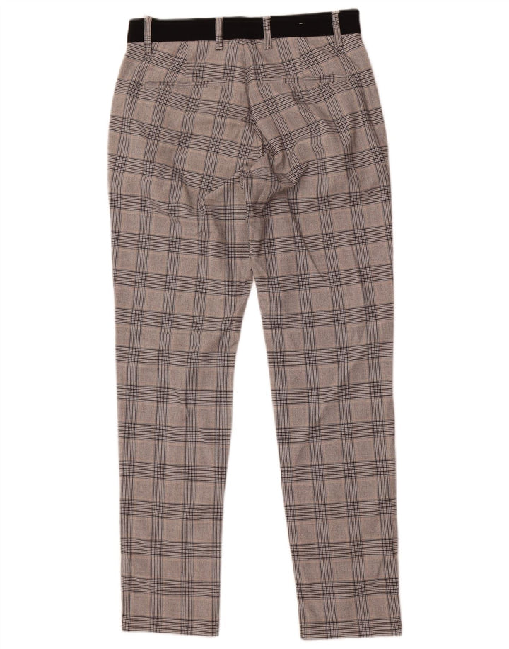 Pantaloni de costum drepți pentru femei Zara Mici L30 L29 Poliester cu carouri gri