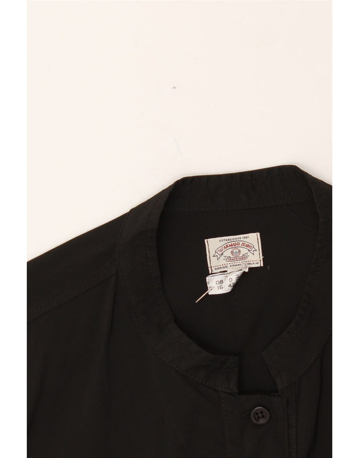 ARMANI Womens Short Sleeve Shirt UK 16 Large Black Vintage Armani and Second-Hand Armani from Messina Hembry 