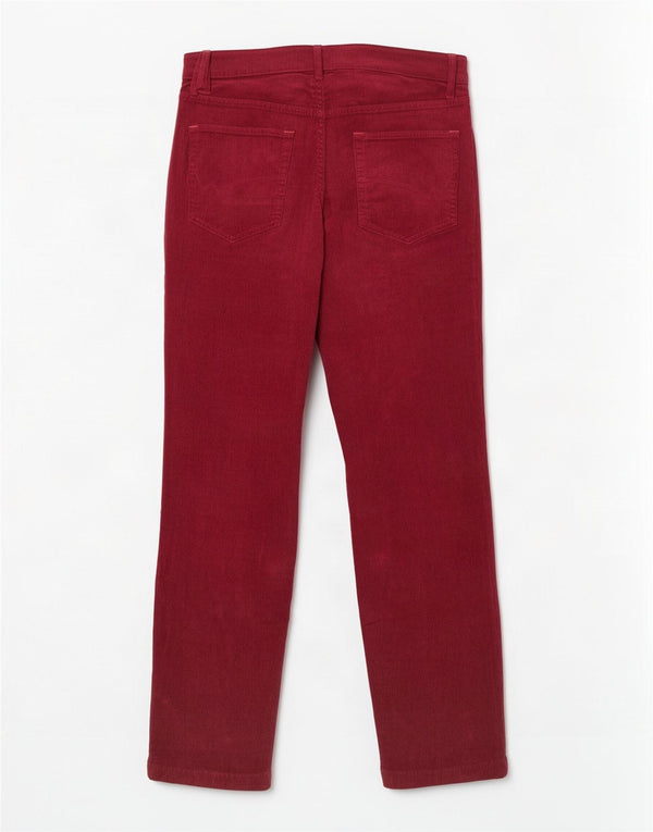 White Stuff Pantaloni drepti din velur pentru femei UK 12 Medium W30 L30 Red
