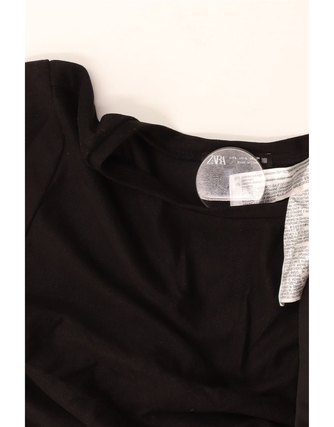 Rochie A-Line ZARA pentru femei UK 16, mare, negru, cu flori din poliester