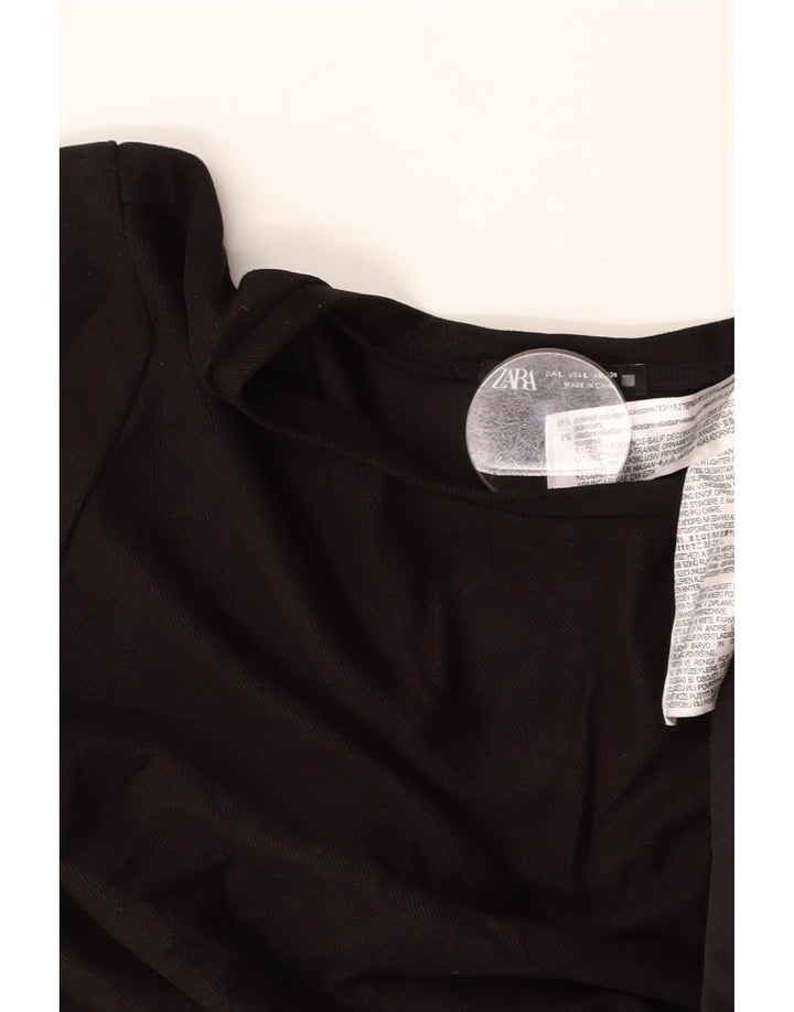 Rochie A-Line ZARA pentru femei UK 16, mare, negru, cu flori din poliester