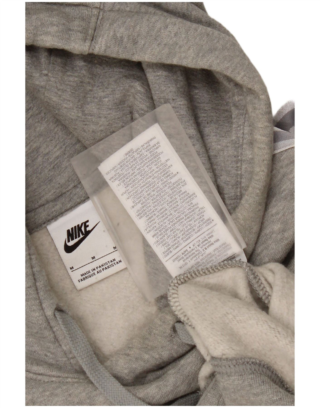 Pulover Nike pentru bărbați cu capota cu grafică, din bumbac cu pete, gri mediu