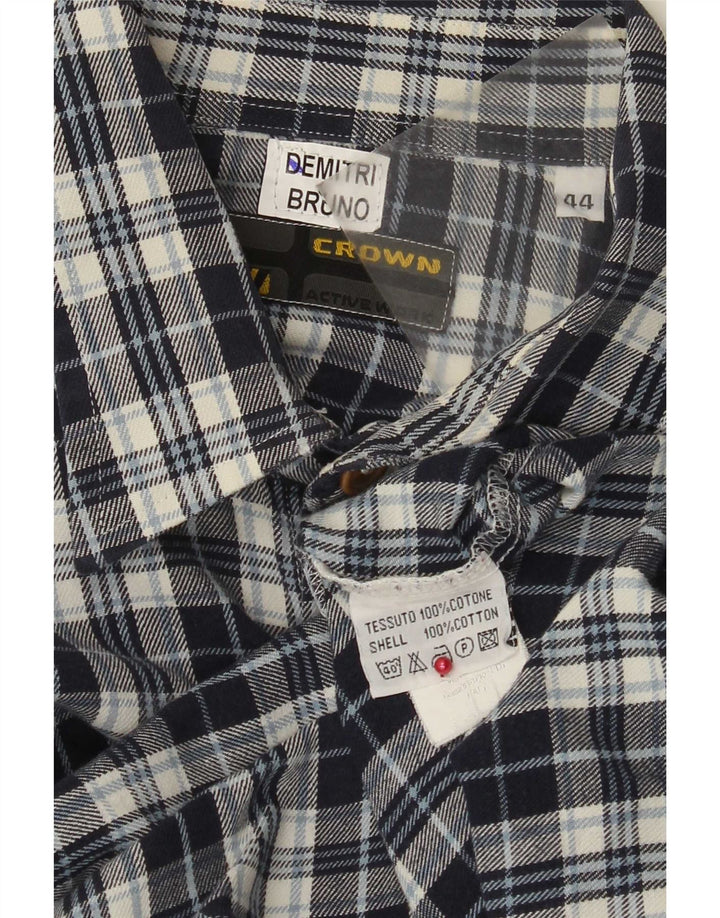 Cămașă de flanel pentru bărbați Crown Mărimea 44 XL Bumbac cu carouri bleumarin