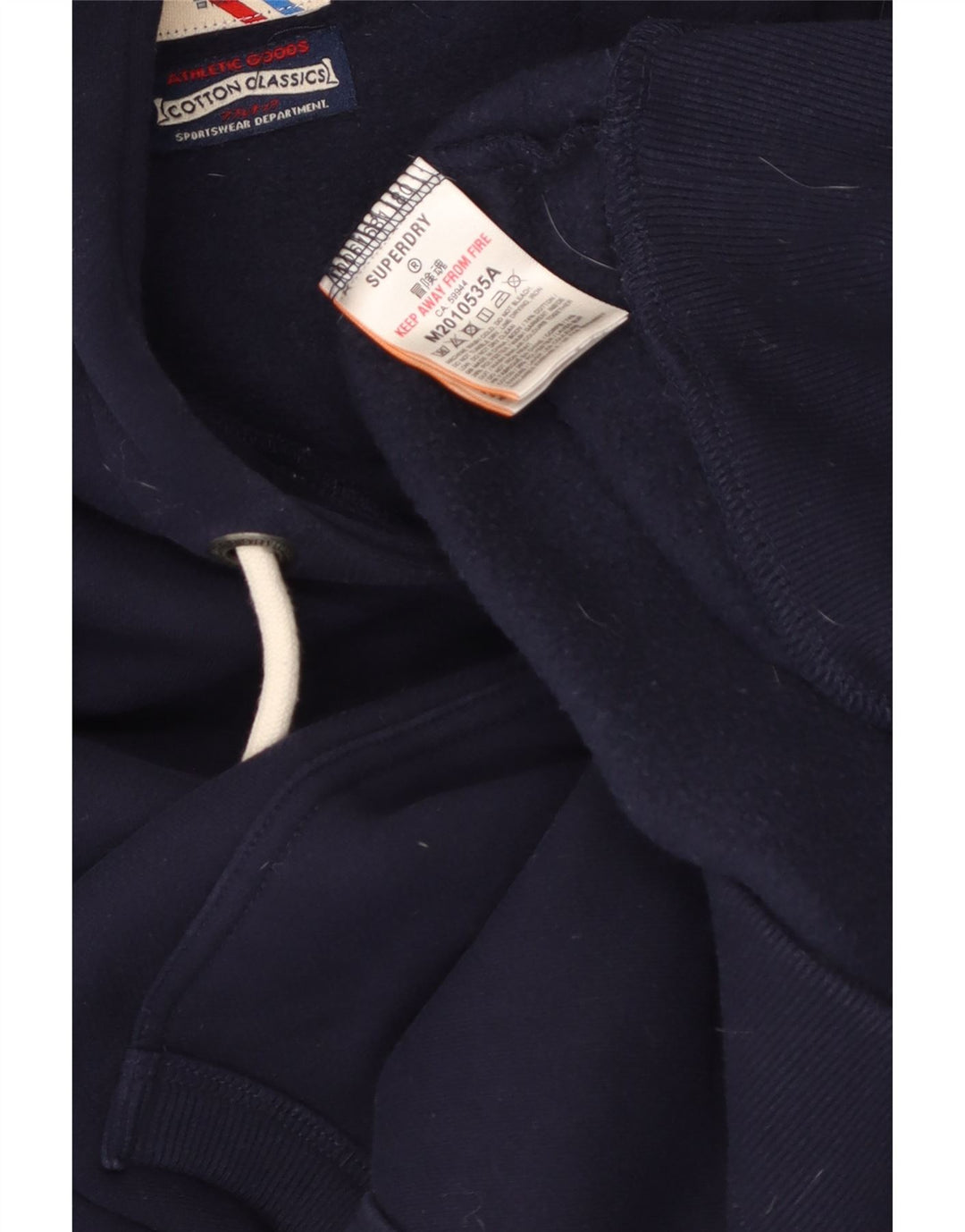 Pulover cu glugă grafic Superdry pentru bărbați, 2XL, bumbac bleumarin