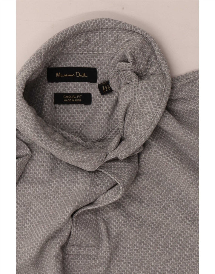 Cămașă polo Massimo Dutti pentru bărbați, cu formă lejeră, mare, gri