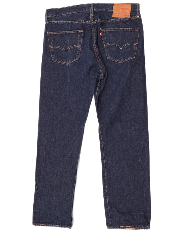 Blugi drepti pentru bărbați Levi's 501 W34 L30 bumbac bleumarin