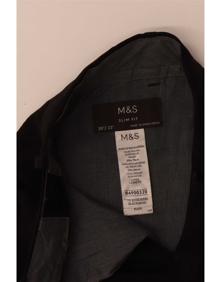 Marks & Spencer Pantaloni de costum slim pentru femei L30 L33 Poliester negru