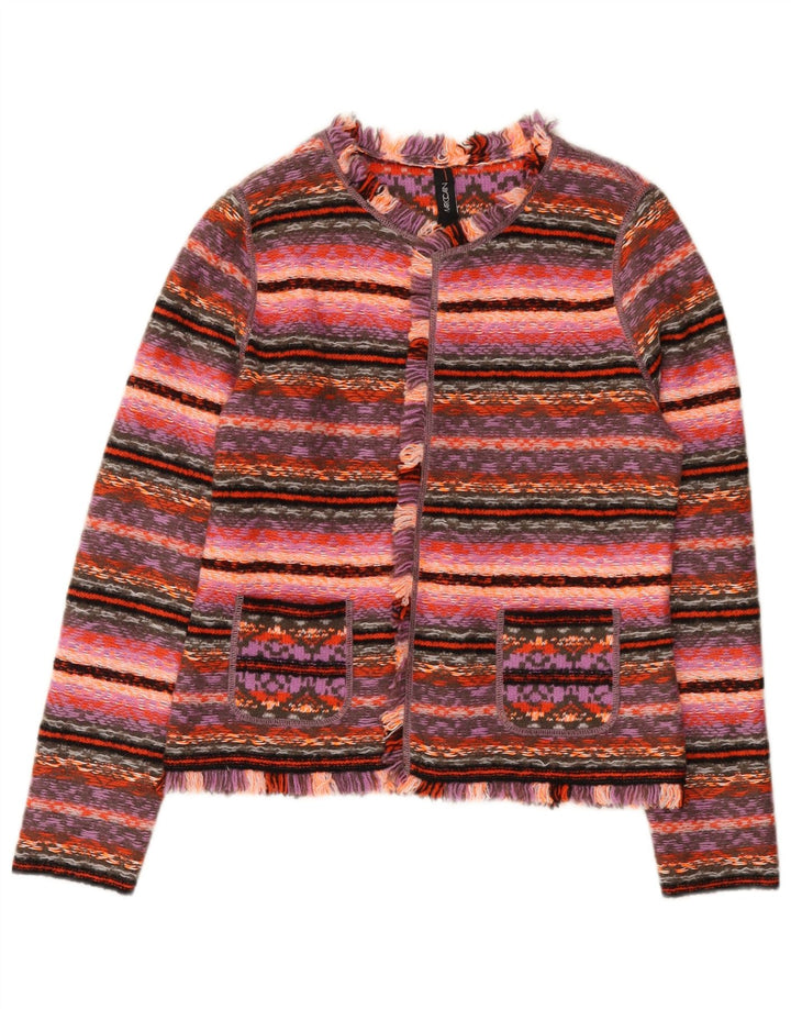 Pulover cardigan pentru femei Marccain US 2 XS Lână geometrică roz