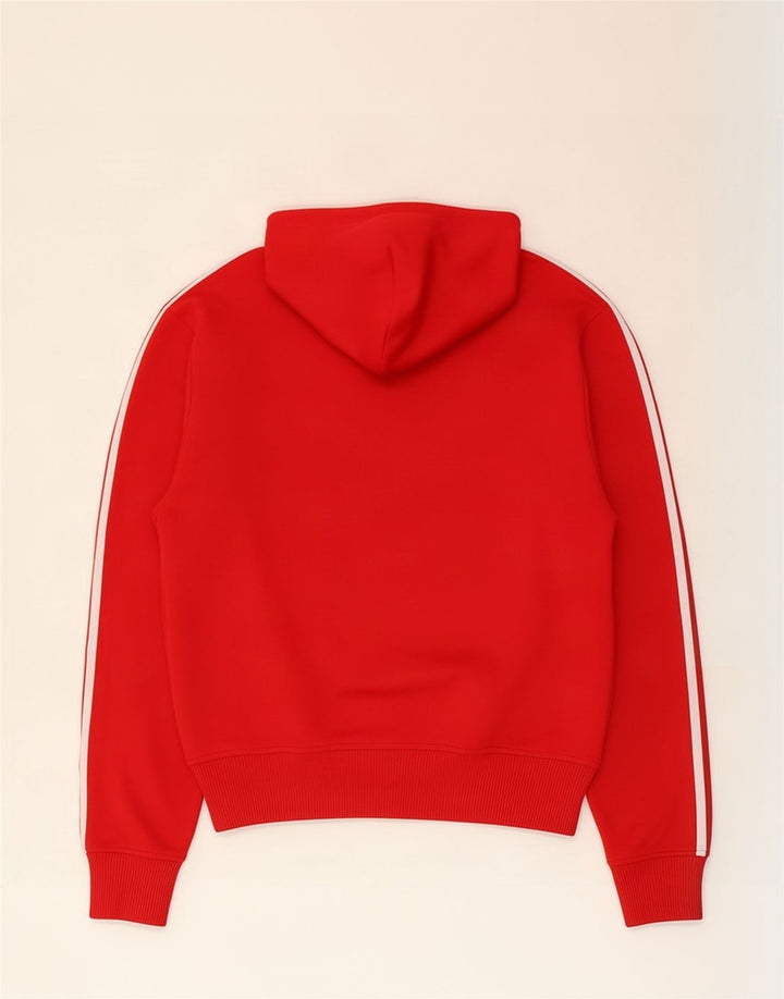 Pulover Adidas pentru bărbați, cu fermoar, poliester roșu mediu