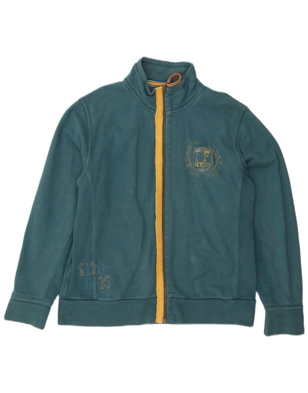 Fat Face Mens Graphic Trening Top Jachetă mare, verde, bumbac