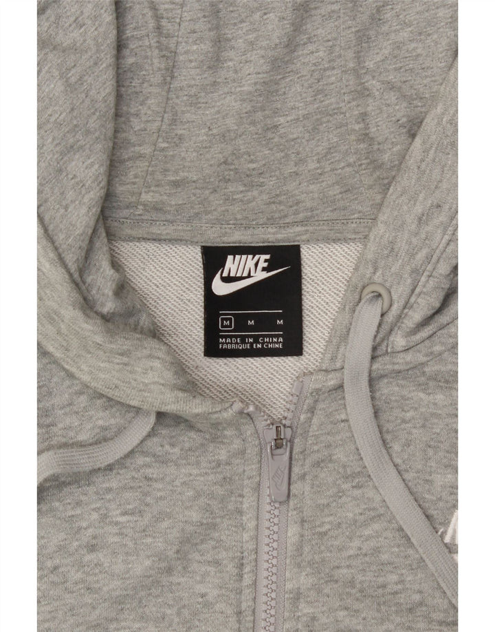 NIKE Womens Zip Hoodie Sweater UK 14 Medium Grey Cotton Vintage Nike and Second-Hand Nike from Messina Hembry 