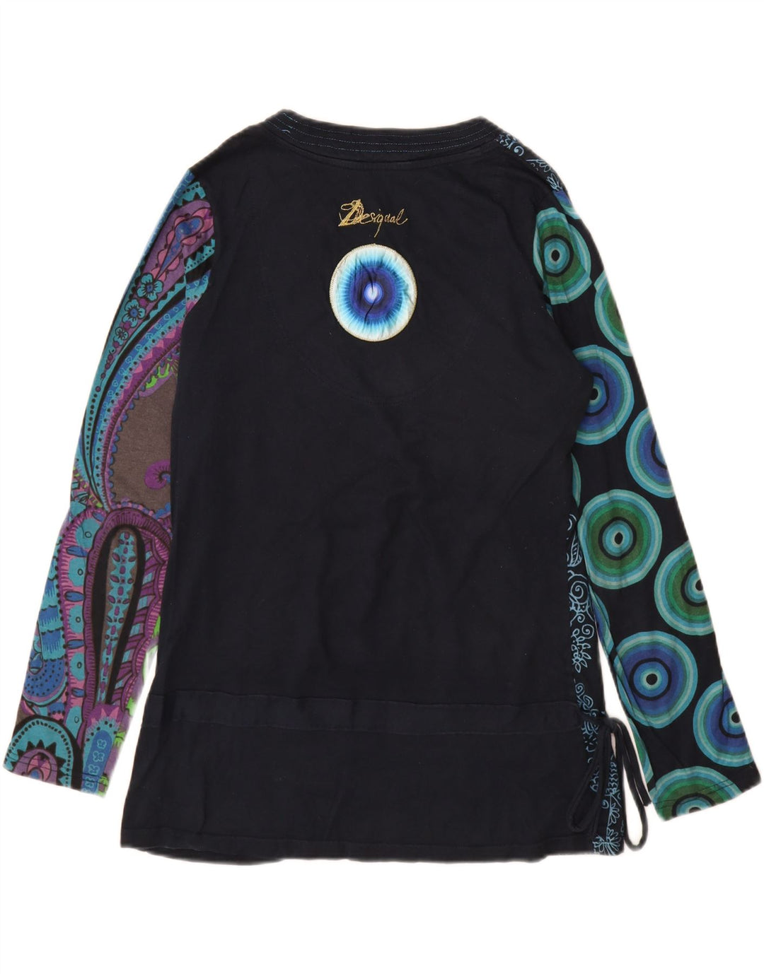 Top grafic pentru femei Desigual cu mânecă lungă UK 18 XL bleumarin mozaic