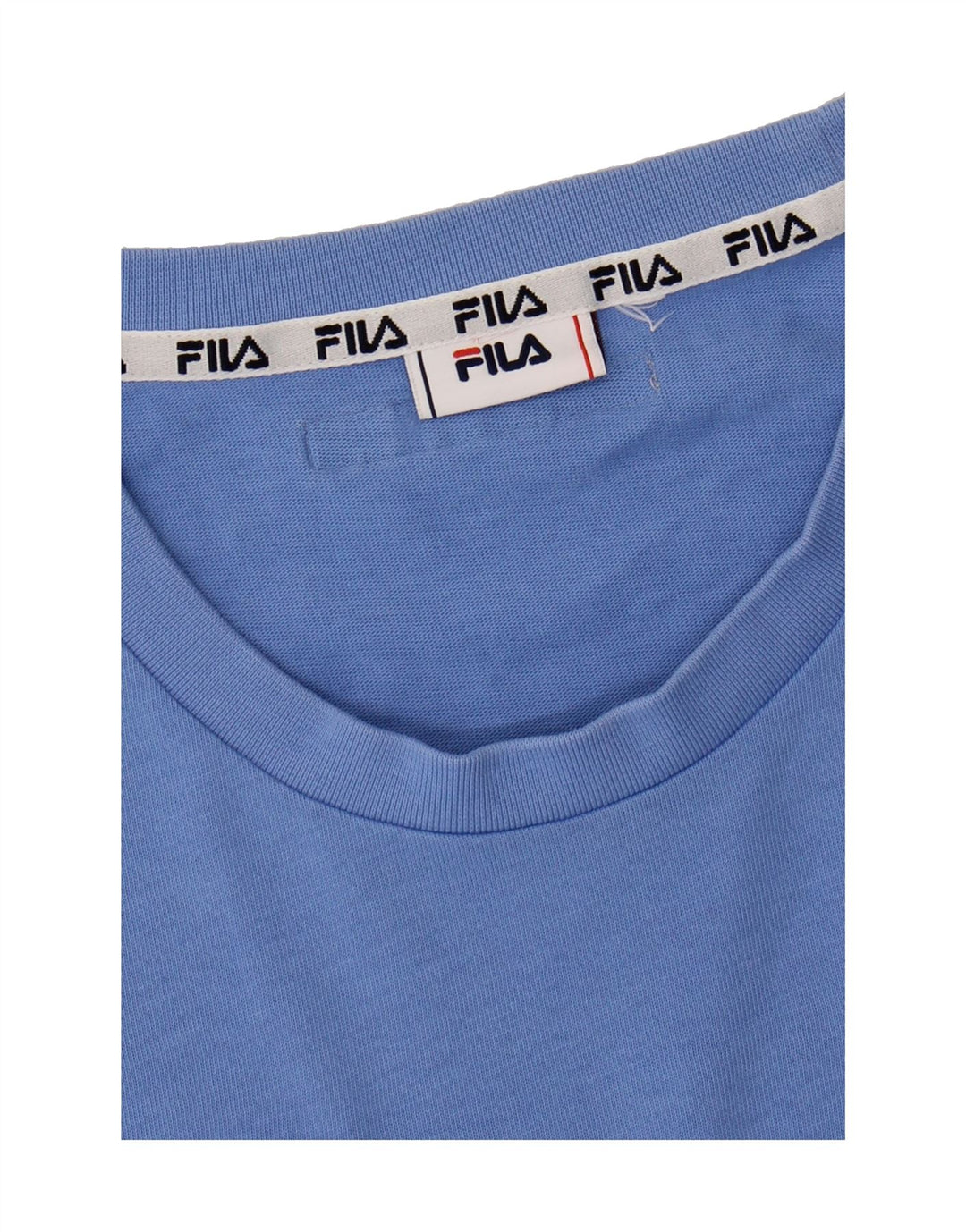 FILA Womens Oversized Crop T-Shirt Top UK 14 Medium Blue Vintage Fila and Second-Hand Fila from Messina Hembry 