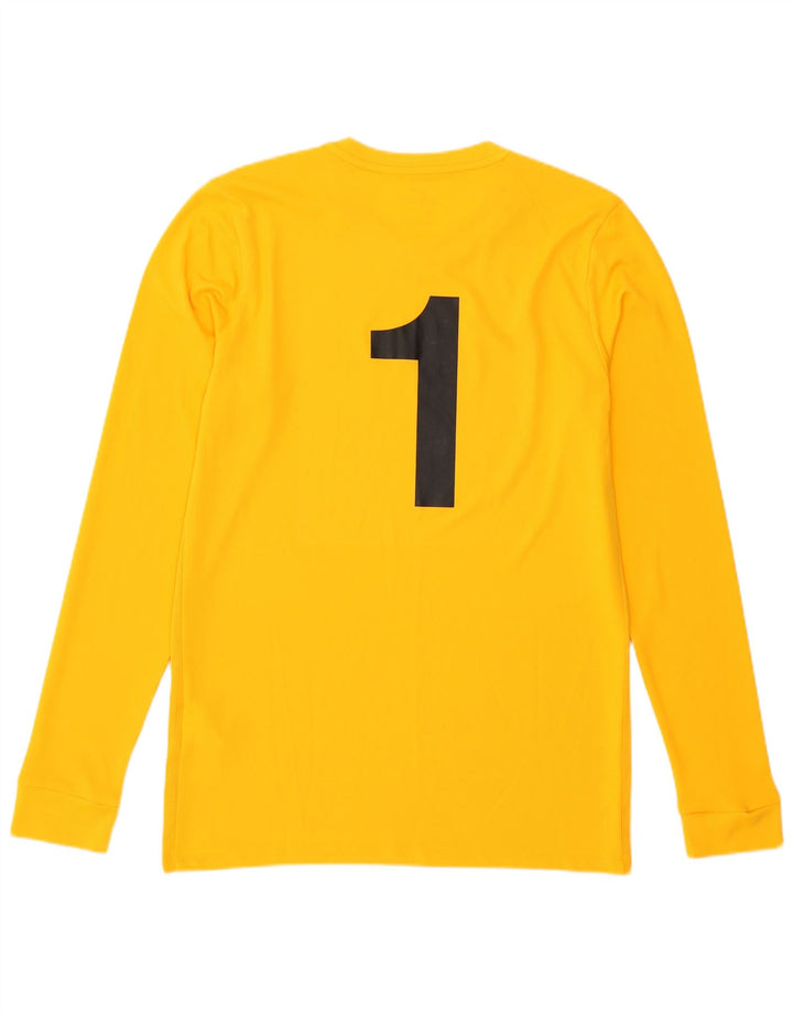 Top grafic Nike Dri Fit pentru bărbați cu mânecă lungă, poliester galben mediu
