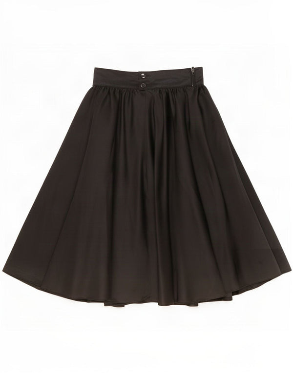 Fusta plisată vintage pentru femei cu talie înaltă EU 36 Small W22 Acetat negru
