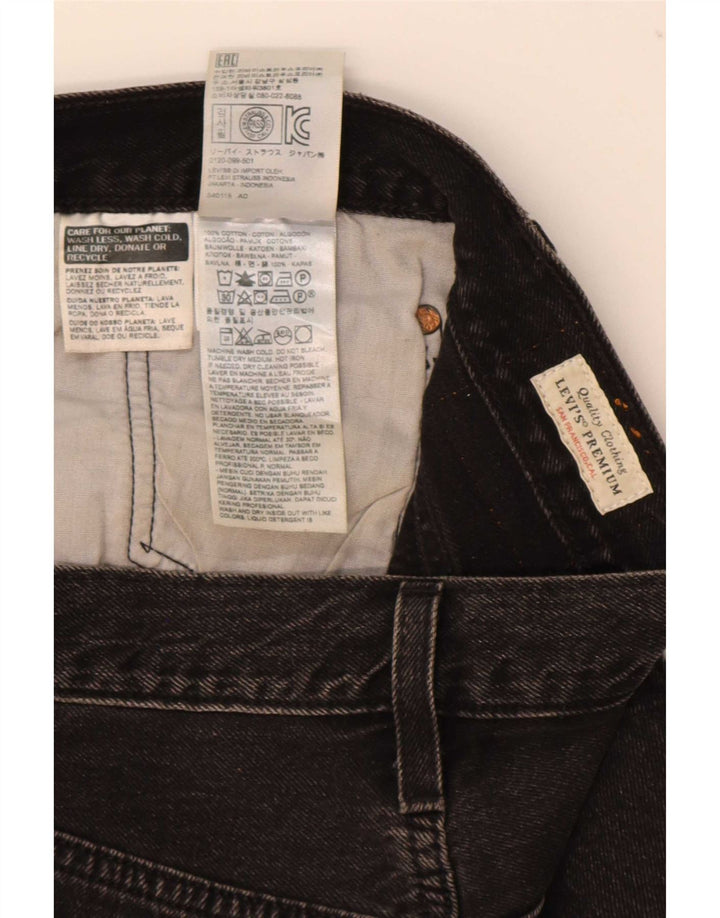 Pantaloni scurți Levi's 501 din denim distressed W30 bumbac mediu negru