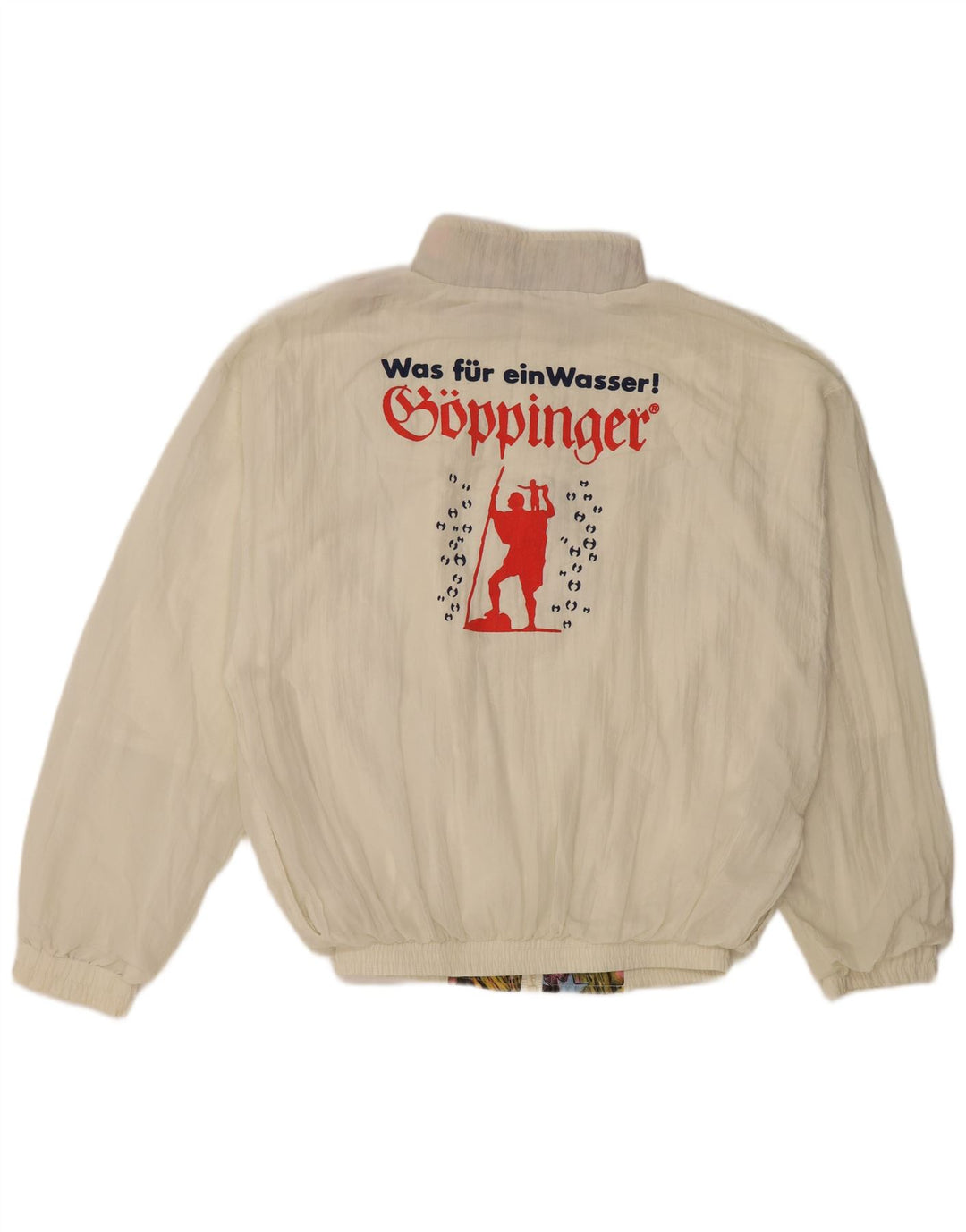 Jachetă de top pentru trening grafic VINTAGE pentru femei UK 16 Large Off White