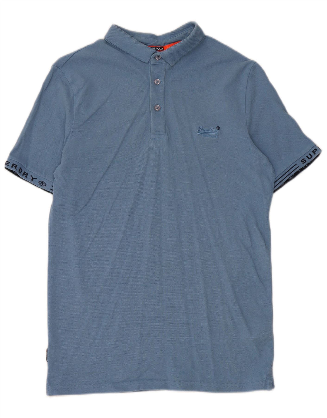Tricou polo grafic pentru bărbați Superdry, bumbac albastru mediu