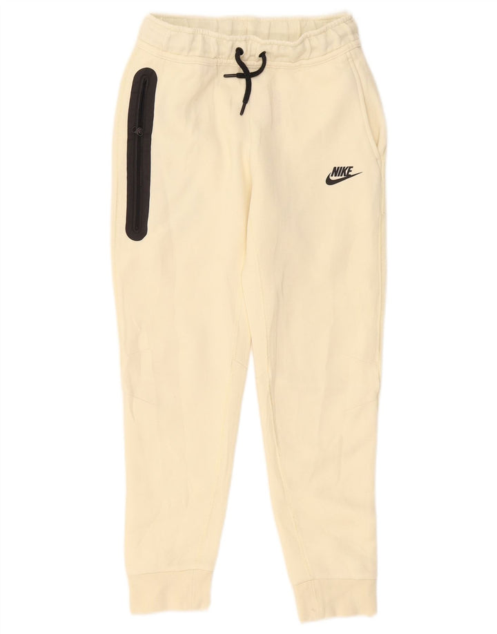 Pantaloni de trening pentru băieți NIKE Pantaloni de jogging 10-11 ani, mediu alb