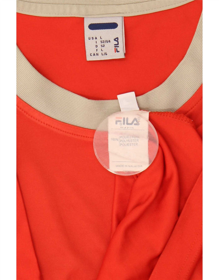 Tricou Fila pentru bărbați Top IT 52/54 mare, roșu, poliester color bloc