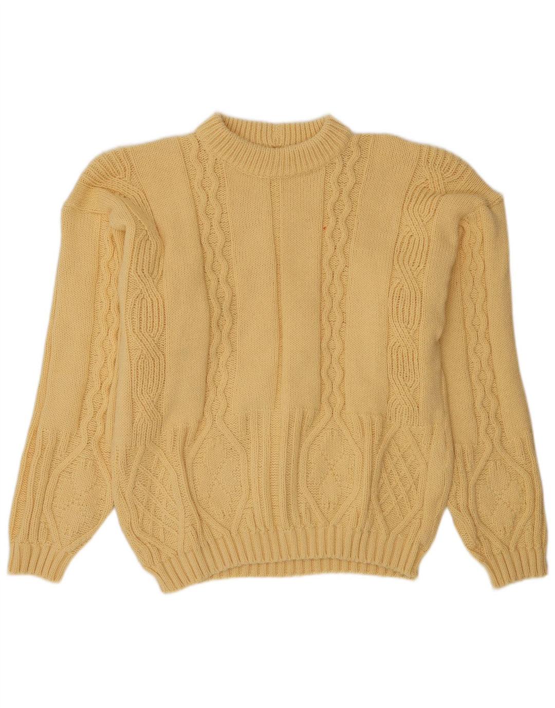 Pulover vintage pentru bărbați cu gâtul turnat, mare, galben