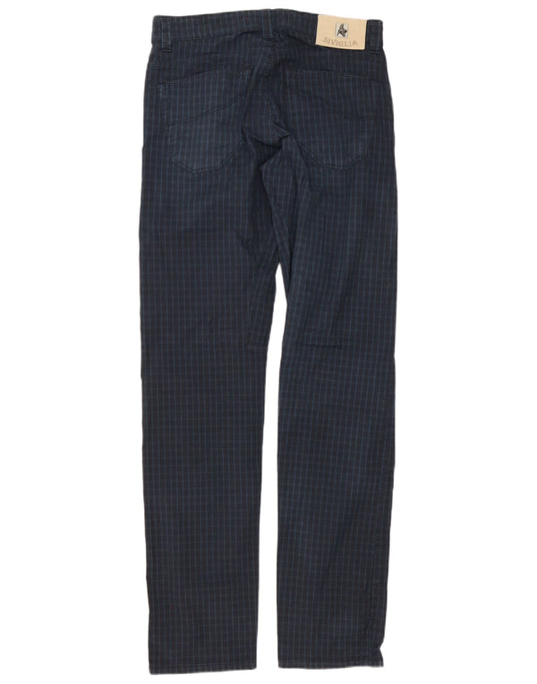 SIVIGLIA Pantaloni Drepți Casual Bărbați L31 L34 Bumbac Cu Checker Albastru Marin