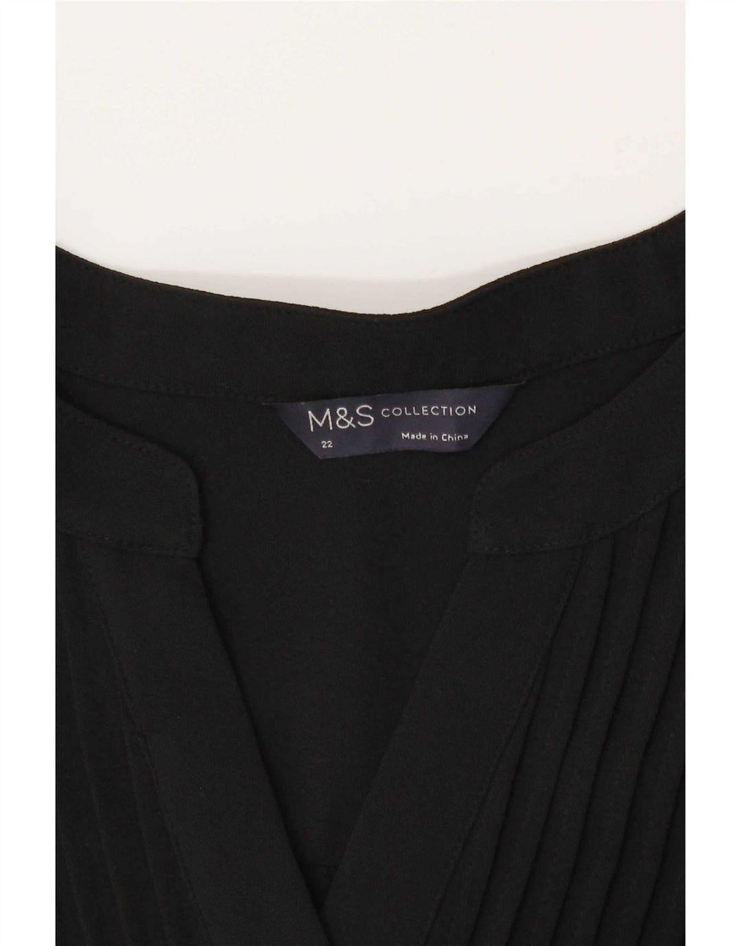 Top cu tunică cu mânecă lungă pentru femei Marks & Spencer UK 22 3XL Poliester negru