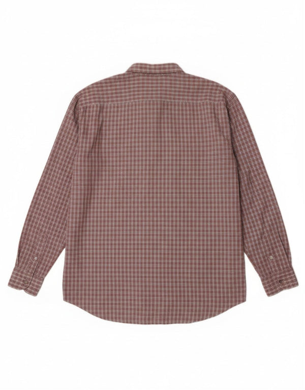 Cămașă pentru bărbați Harmont & Blaine, cu tăiere îngustă, 3XL, bumbac cu carouri burgundă