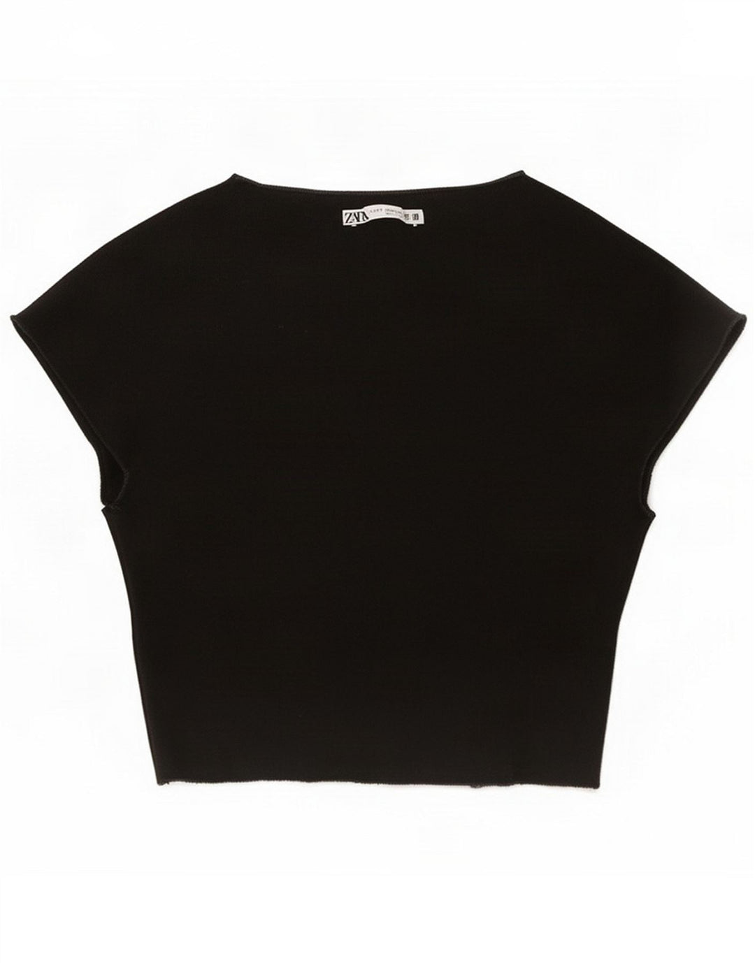 Zara Womens Crop Top UK 10 Small Black