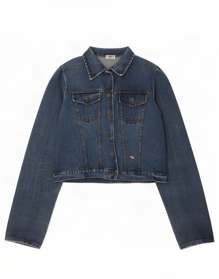 Jachetă de blugi vintage pentru femei UK 14 Medium Blue