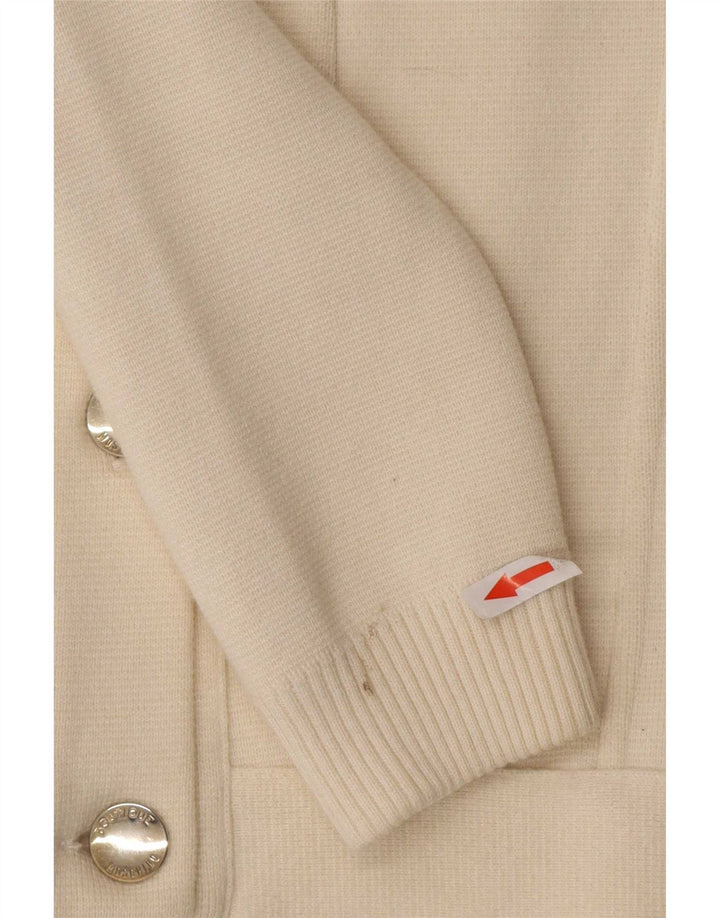 Pulover cardigan pentru femei Moschino UK 8 mic din lână albă