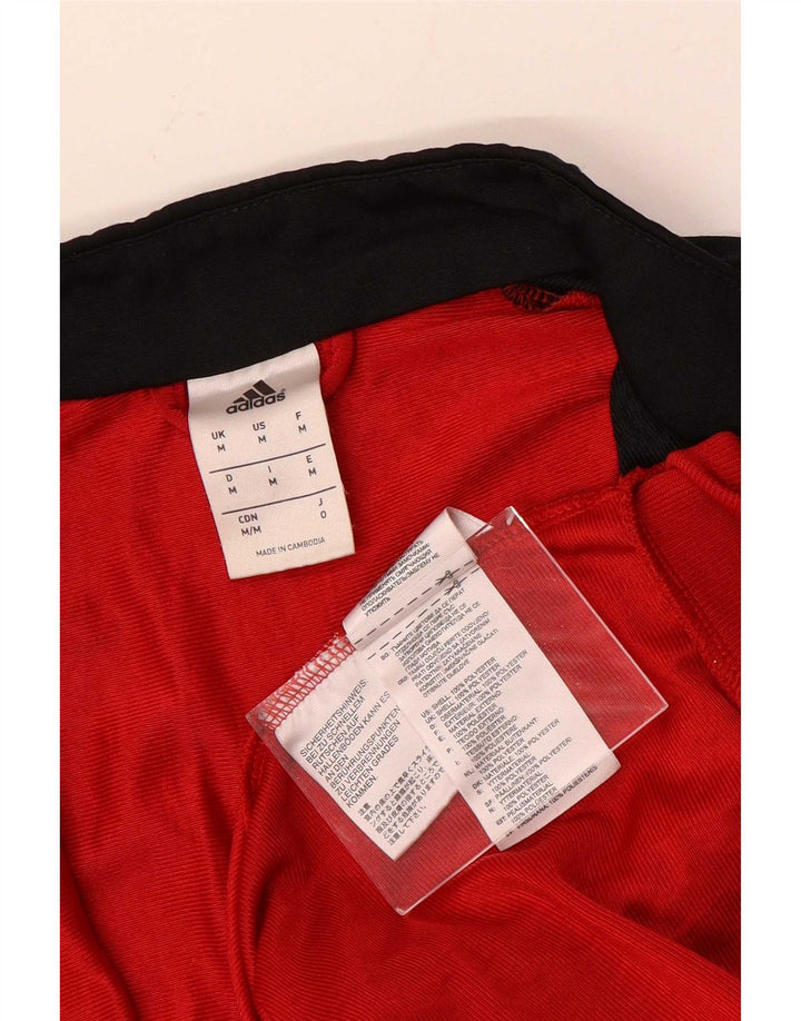 Jachetă de trening pentru bărbați Adidas, roșu mediu, poliester color bloc