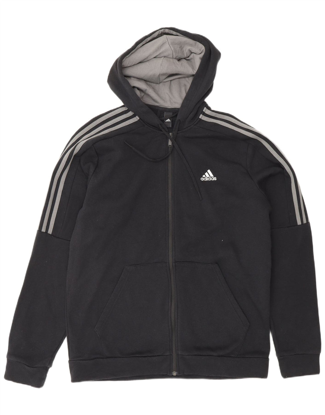Pulover ADIDAS pentru bărbați, cu fermoar, bumbac mare, negru