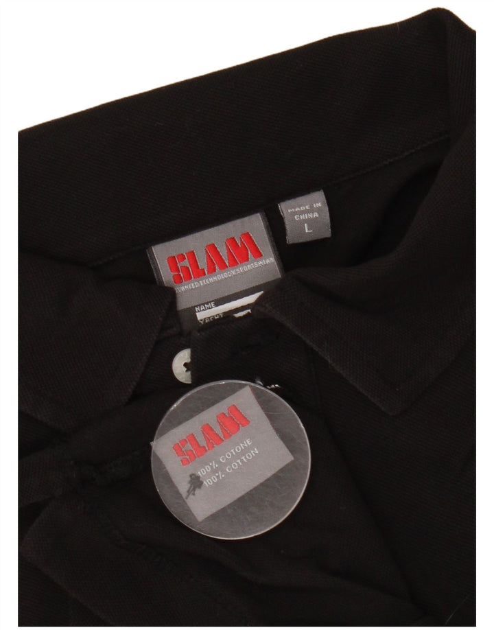 Tricou polo pentru bărbați Slam, mare, negru, bumbac