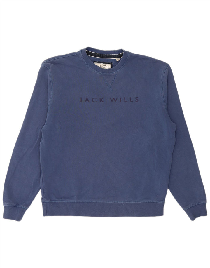 Pulover Jack Wills pentru bărbați cu grafică, bumbac albastru mediu