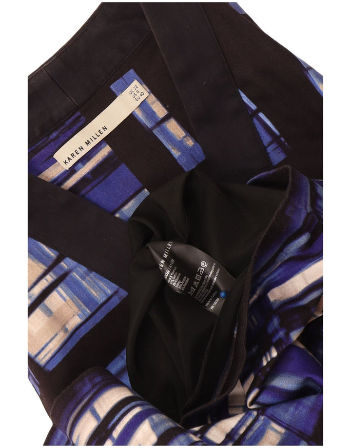 Karen Millen Rochie de bază fără mâneci pentru femei UK 12 Medium Blue Geometric