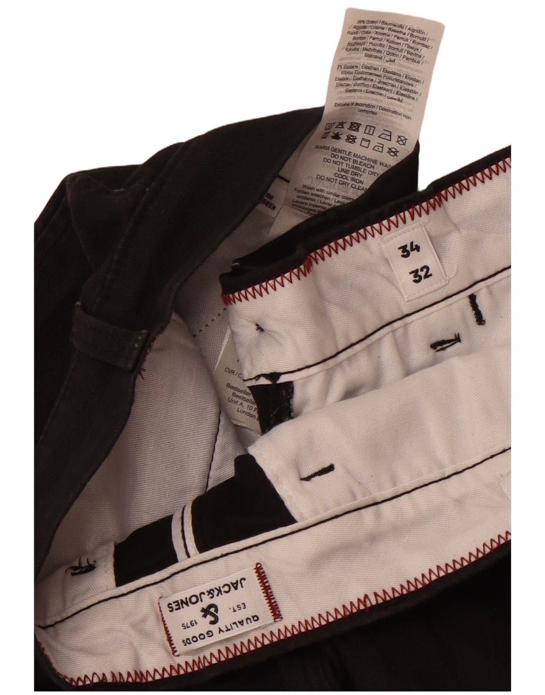 Pantaloni chino slim pentru bărbați Jack & Jones L34 L32 bumbac negru