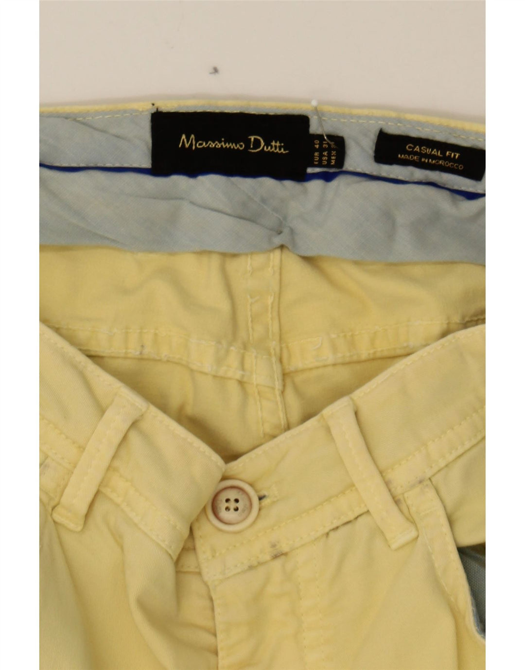 MASSIMO DUTTI Womens Slim Casual Trousers EU 40 Medium W31 L34 Yellow Vintage Massimo Dutti and Second-Hand Massimo Dutti from Messina Hembry 