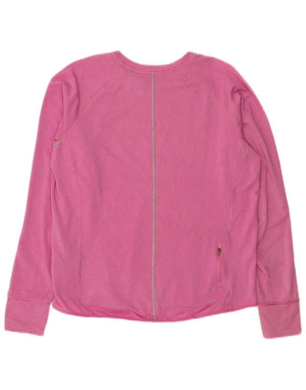 Top cu mânecă lungă pentru femei Dri Fit NIKE UK 18 XL roz Lyocell