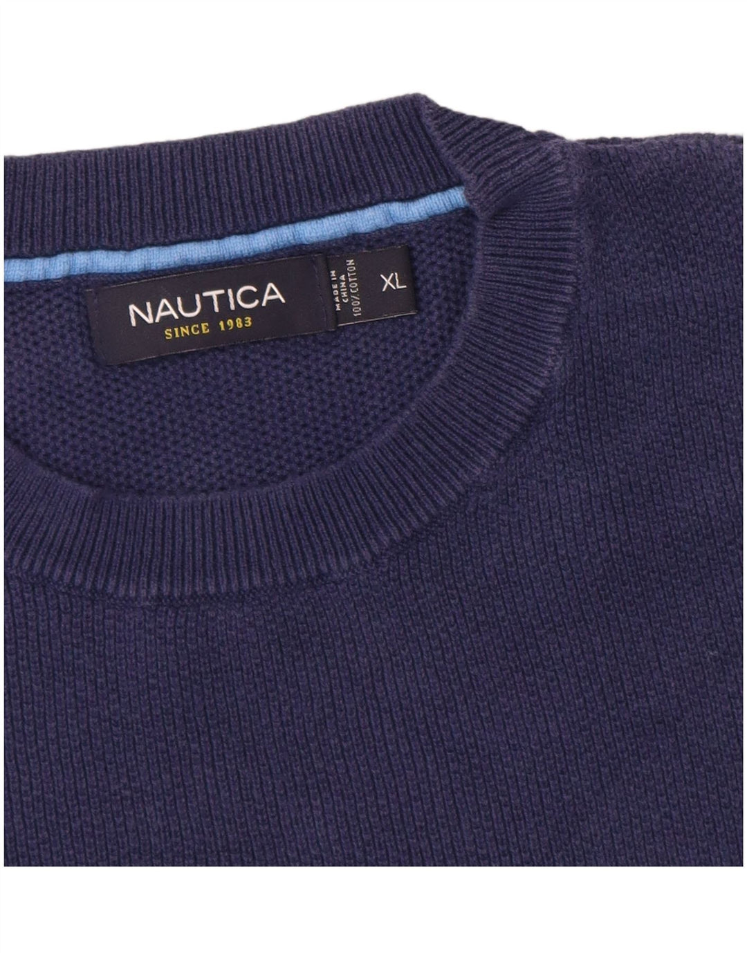 NAUTICA Pulover pentru femei cu decolteu rotund UK 18 XL Bumbac bleumarin