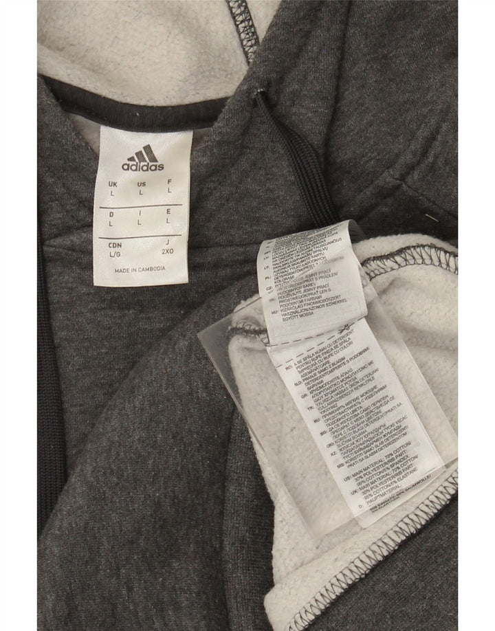Pulover Adidas pentru bărbați, bumbac mare, gri