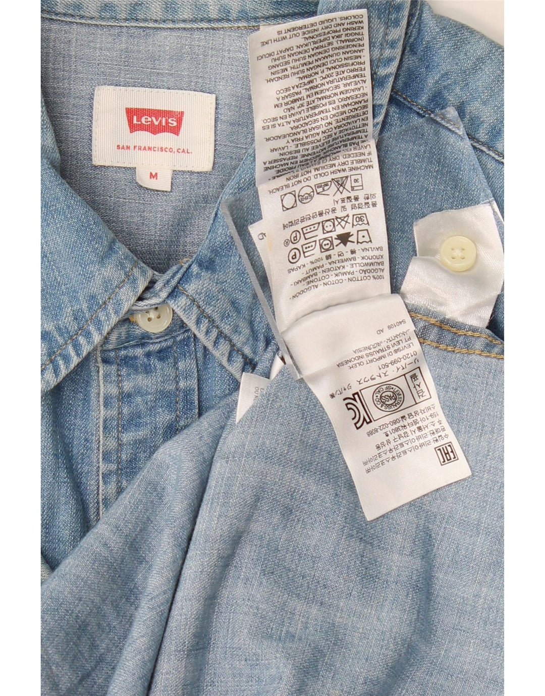Cămașă de blugi pentru bărbați LEVI'S, bumbac albastru mediu