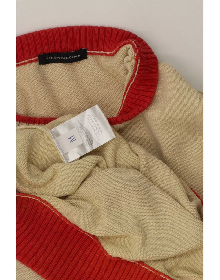 Pulover pentru bărbați Sergio Tacchini, cu gât crew, bumbac mediu bej