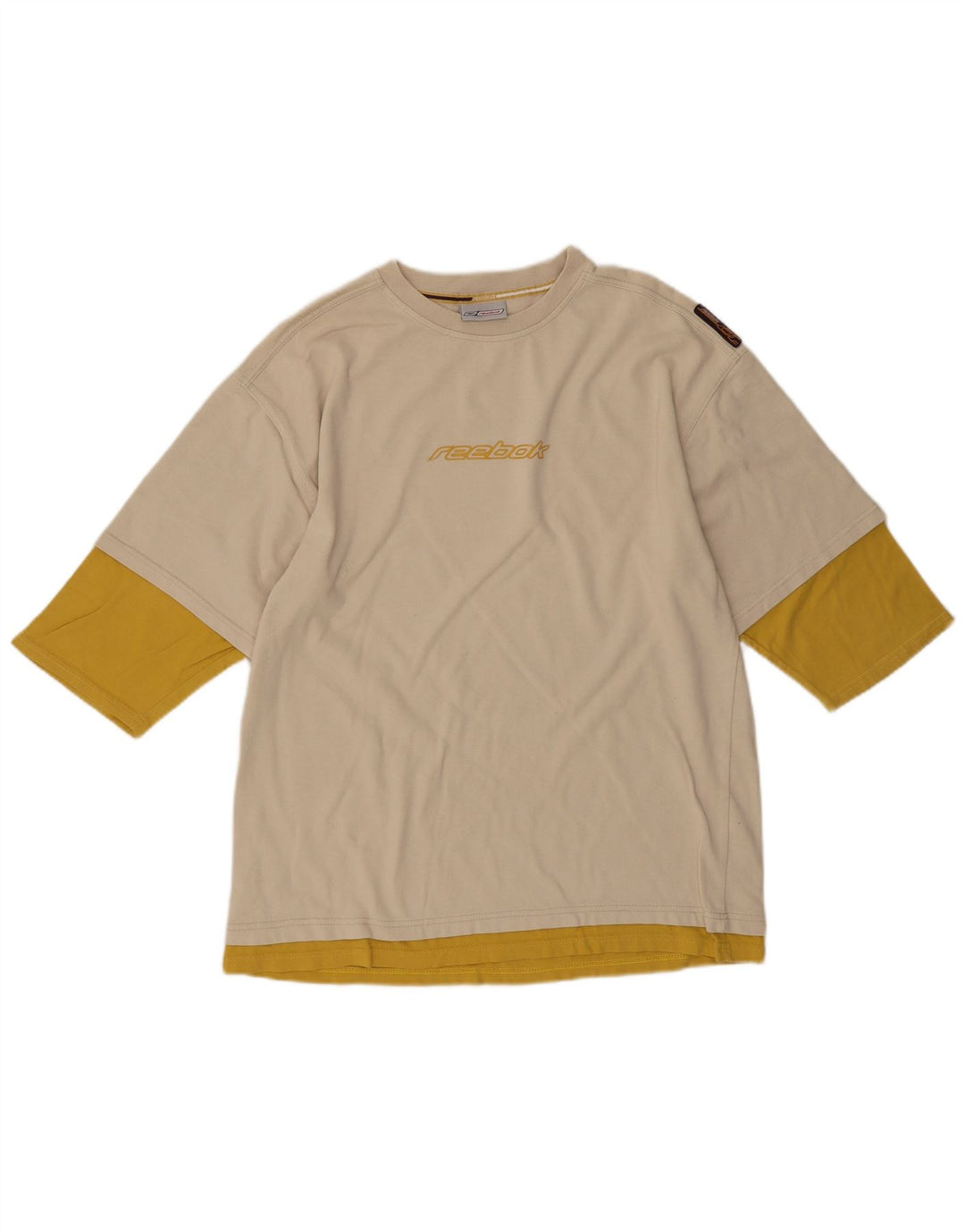 Tricou grafic REEBOK pentru bărbați Top Mediu Bej Colorblock