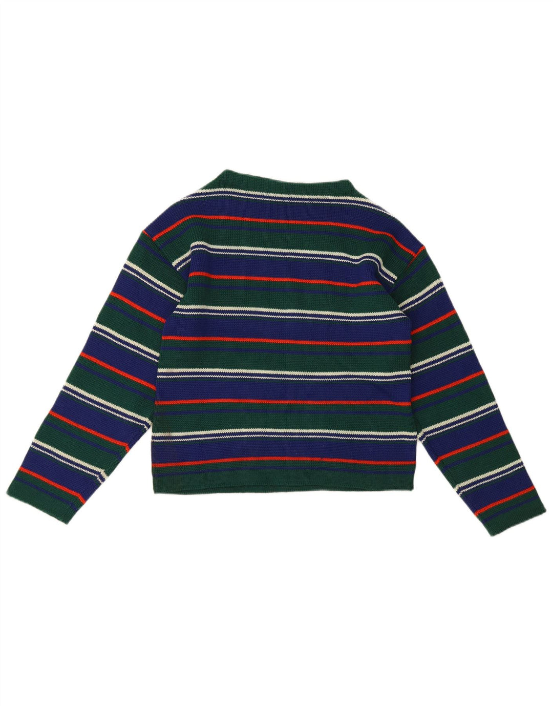 Pulover vintage cu gât țestoasă pentru femei IT 42 verde mediu cu dungi