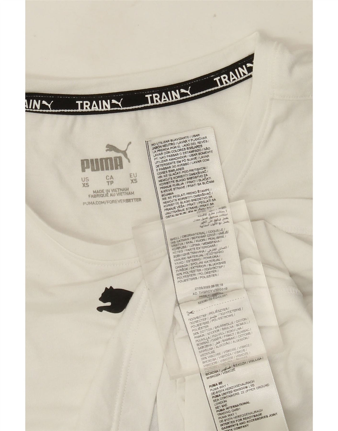 Puma Crop Graphic Vest Top pentru femei UK 6 XS Poliester alb