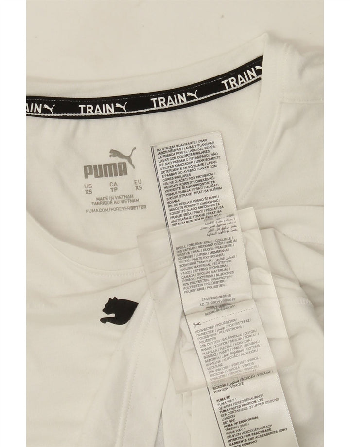 Puma Crop Graphic Vest Top pentru femei UK 6 XS Poliester alb
