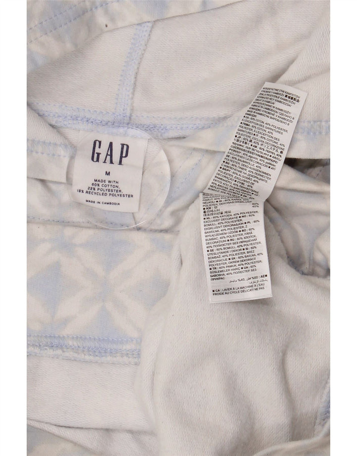 GAP Pulover cu glugă cu grafic pentru femei UK 14 Medium Gri Geometric Bumbac