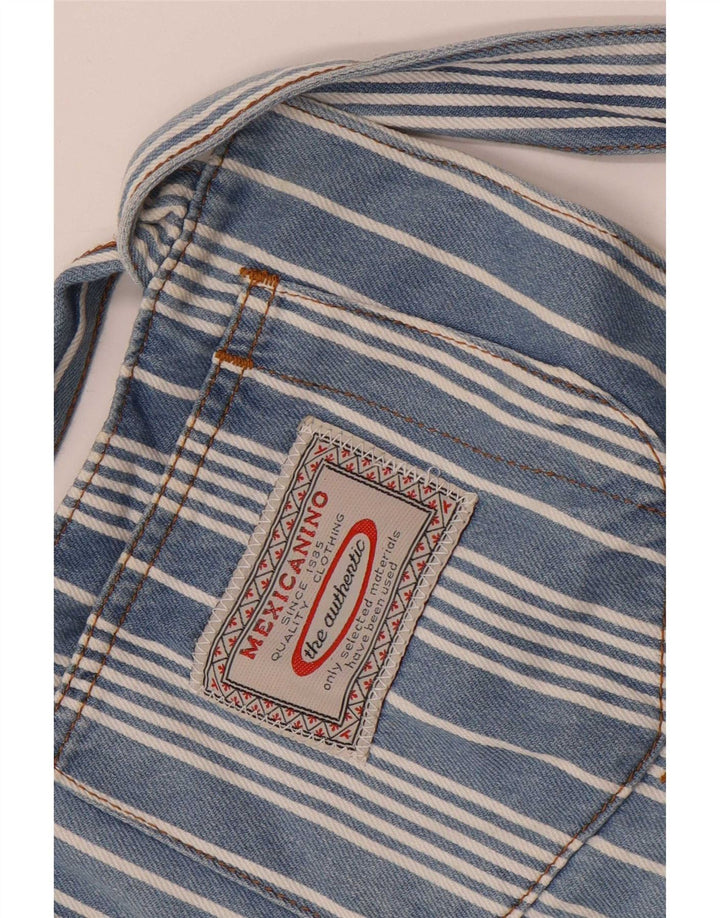 Pantaloni scurti salopete vintage pentru femei W28 Medium Blue Striped